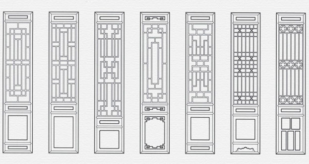 绥阳常用中式仿古花窗图案隔断设计图