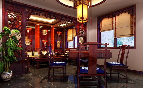绥阳古典中式风格茶楼包间设计装修效果图